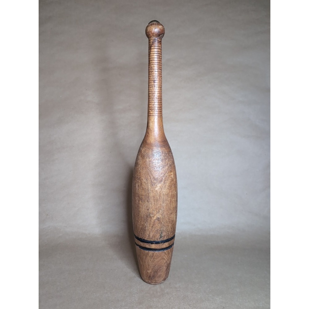 Vintage Banded Wooden Pin Juggling Circus Carnival Sideshow Folk Art Decor 3lb